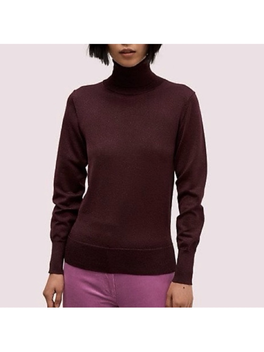 NEW Kate Spade Metallic “Plum”  Turtleneck Sweater, SZ Small